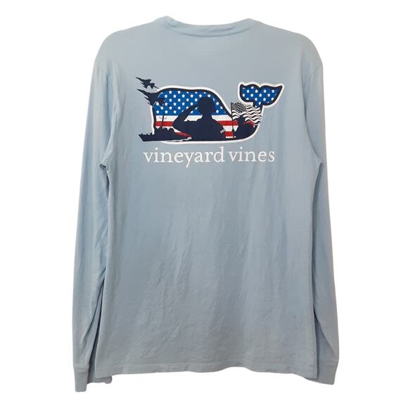 Vineyard Vines Salute to Military Service Whale Tee American Flag Veterans Small - Picture 1 of 11
